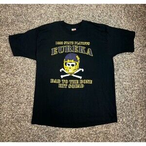 Vintage 1998 Eureka Football Skull Double-Sided Heavyweight Graphic Tee Size 2XL